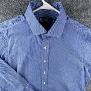 Polo Ralph Lauren Button Up Shirt Long Sleeve Regent Classic Fit 16.5 34/35 Blue